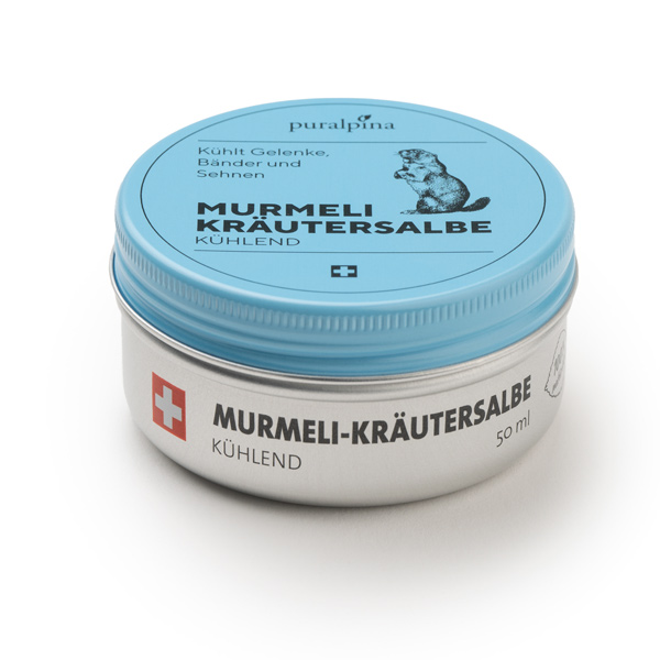 Puralpina Murmeli Kraeutersalbe kuehlend 50ml Swiss Made Shop