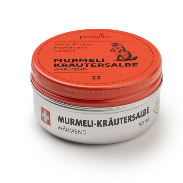 Puralpina Murmeli Kraeutersalbe waermend 50ml Swiss Made Shop